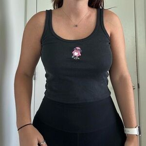 Brandy Melville Black Tank With Penguin Skating!